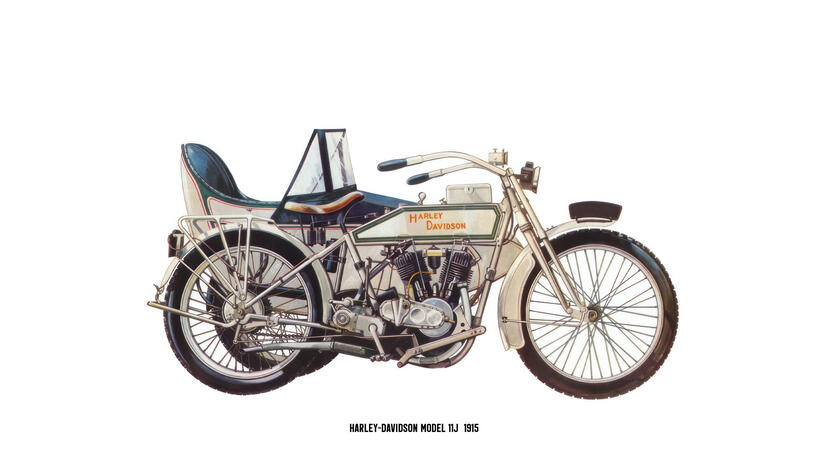 Harley-Davidson Model 11J 1915 Motorcycle